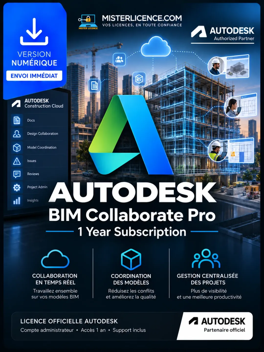 Autodesk Commercial BIM Collaborate Pro - 1 an