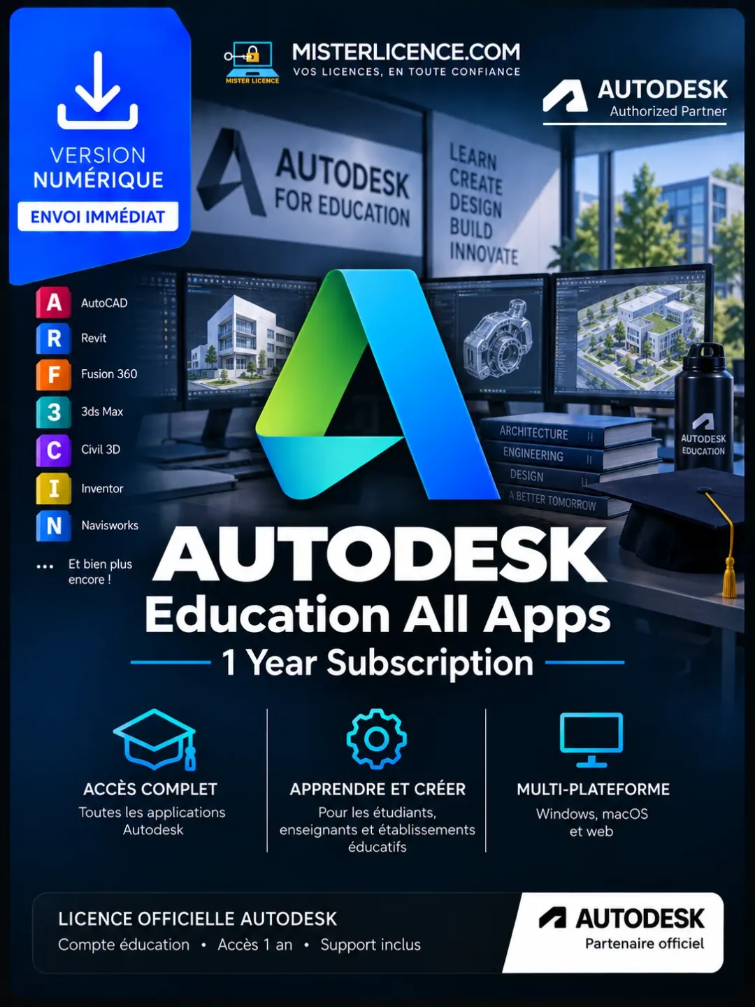 Autodesk Edu All Apps - 1 an - Image principale du produit