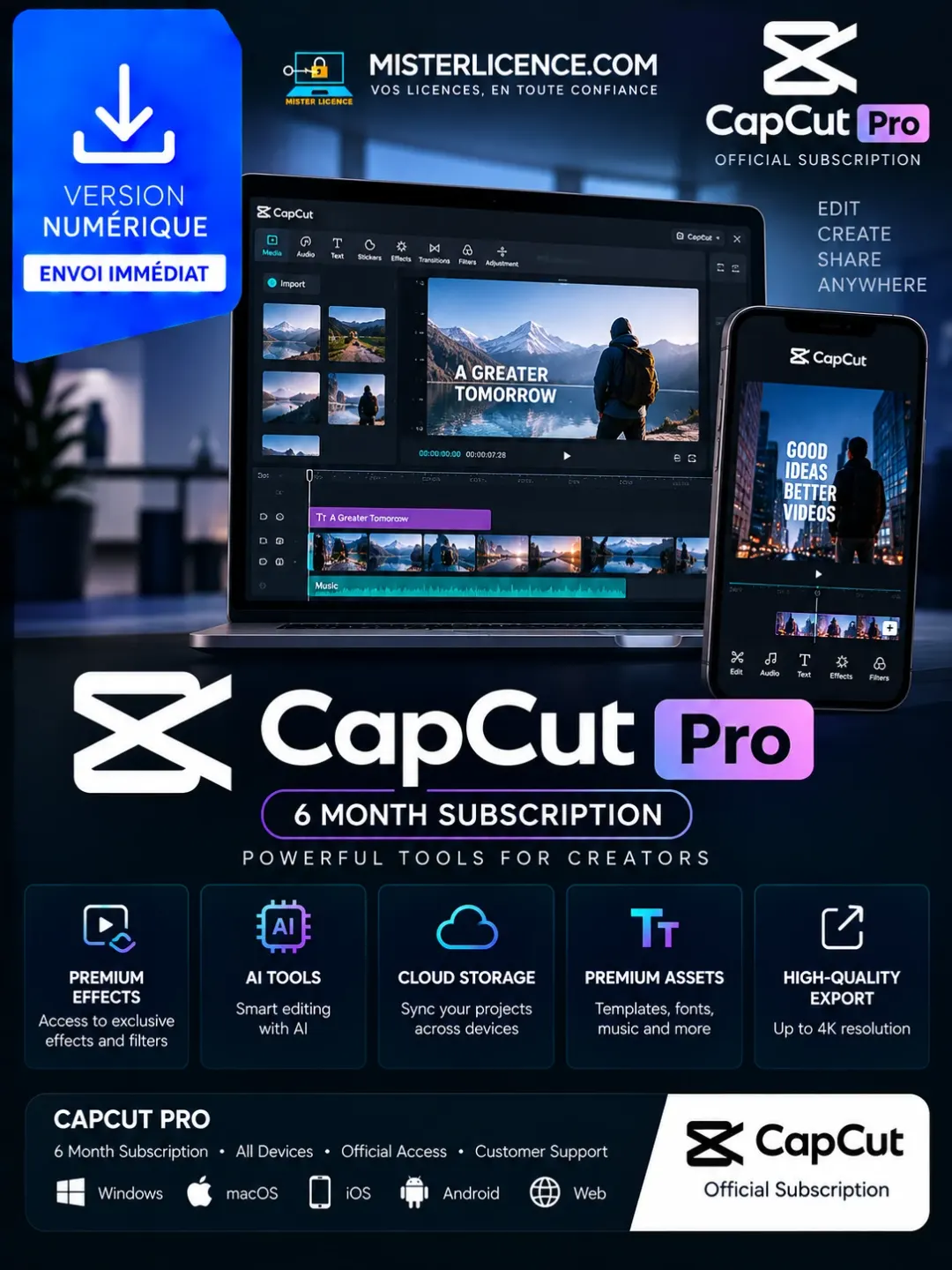 CapCut Pro - 6 mois