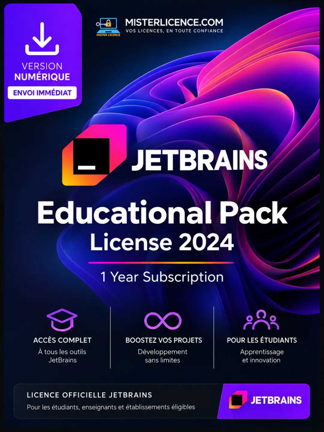 JetBrains Educational Pack License 2024 - 1 an - Image principale du produit