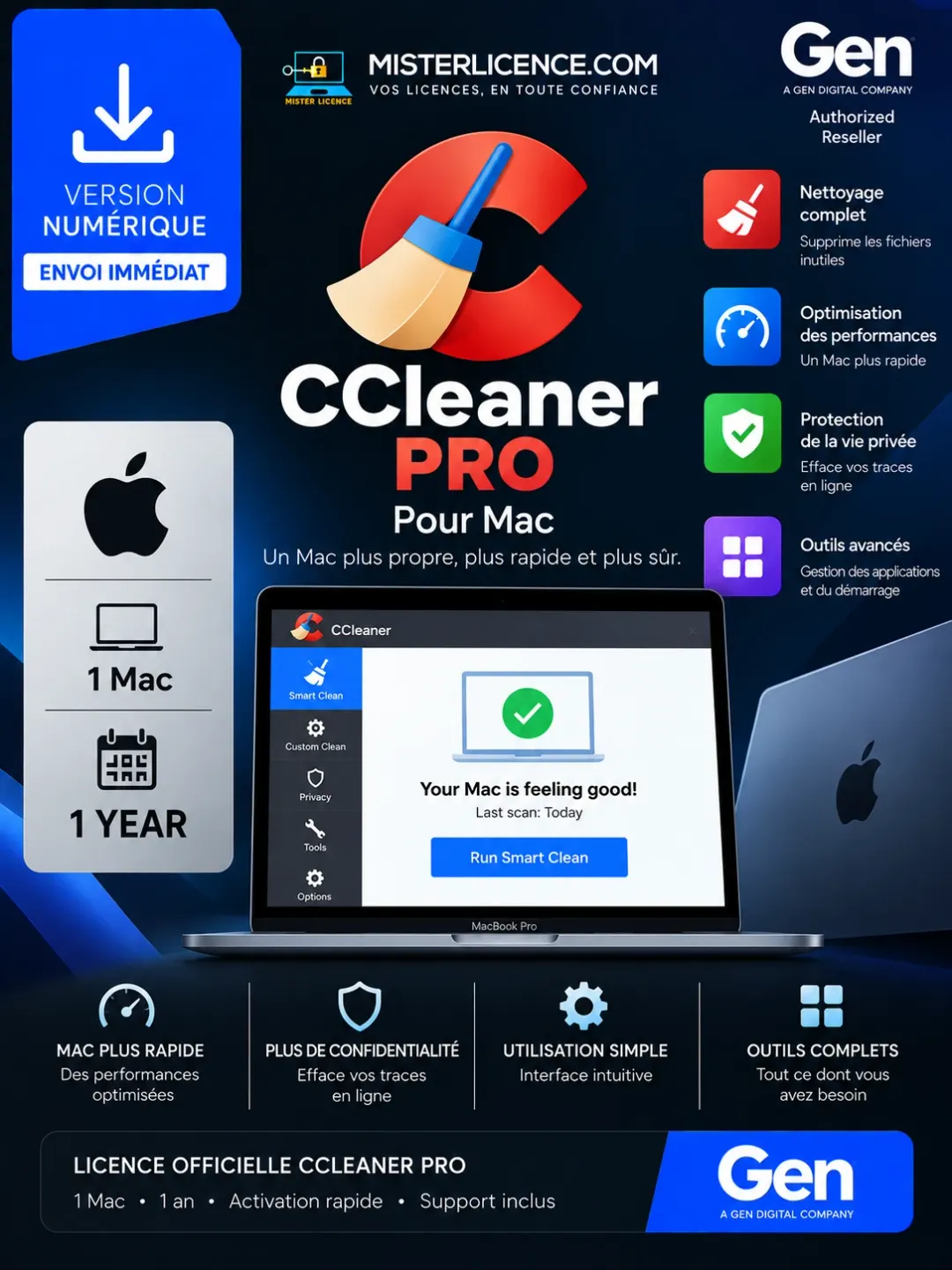 CCleaner Pro - Mac - 1 an - Image principale du produit