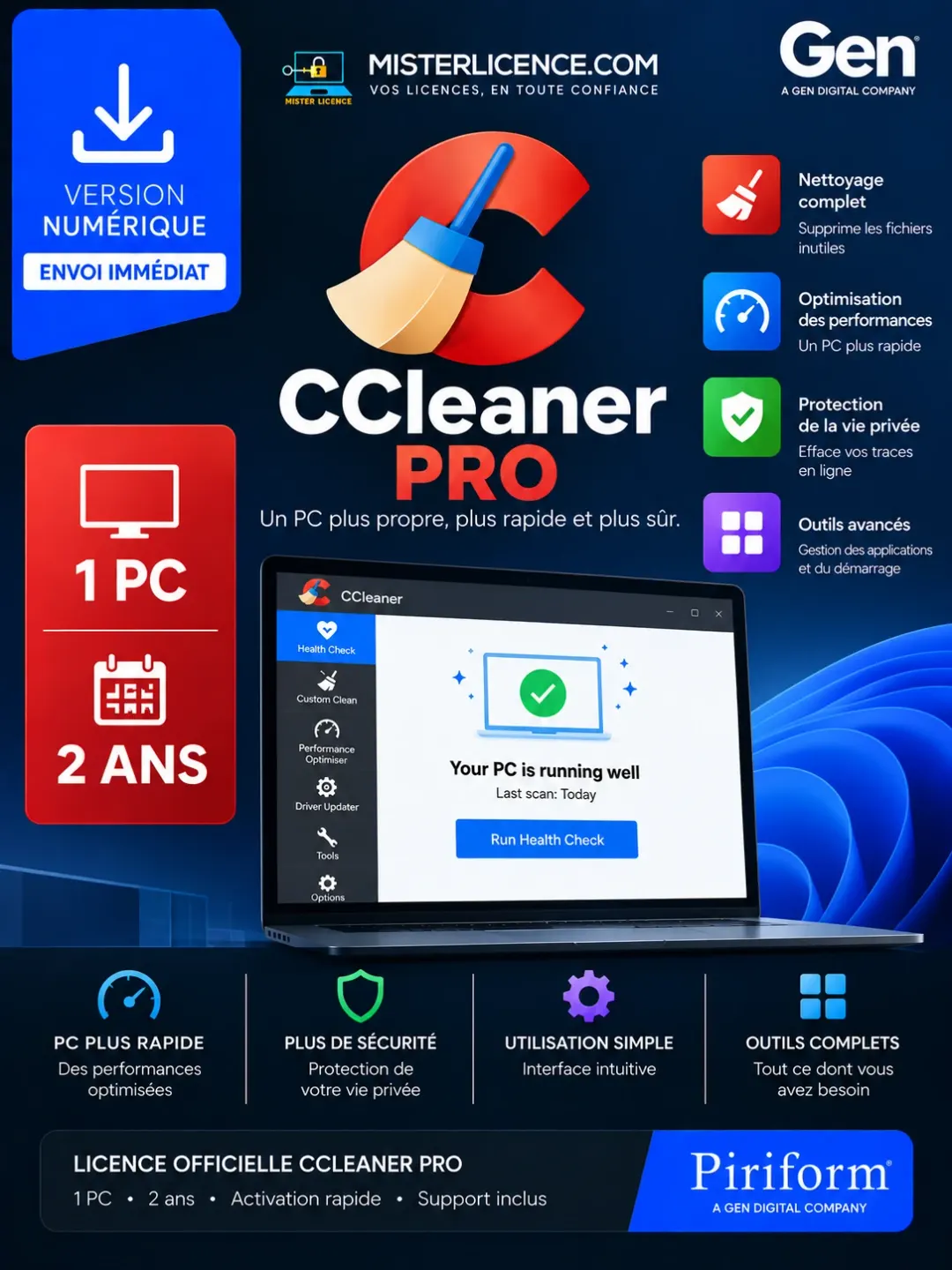 CCleaner Pro - 2 ans - Image principale du produit