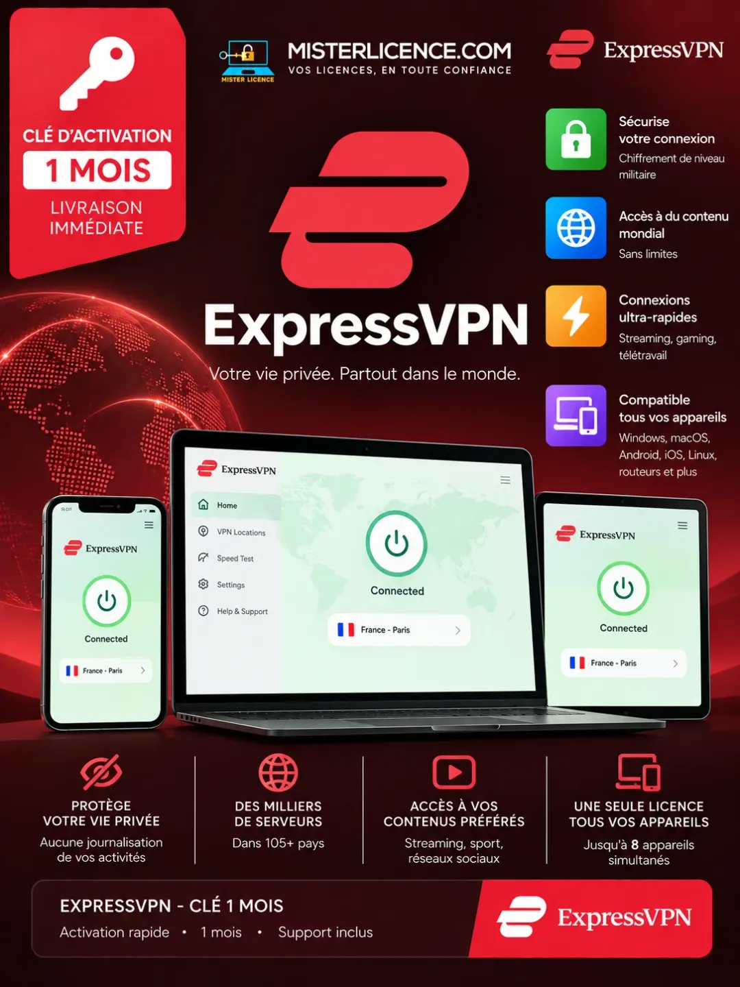 ExpressVPN - 1 mois