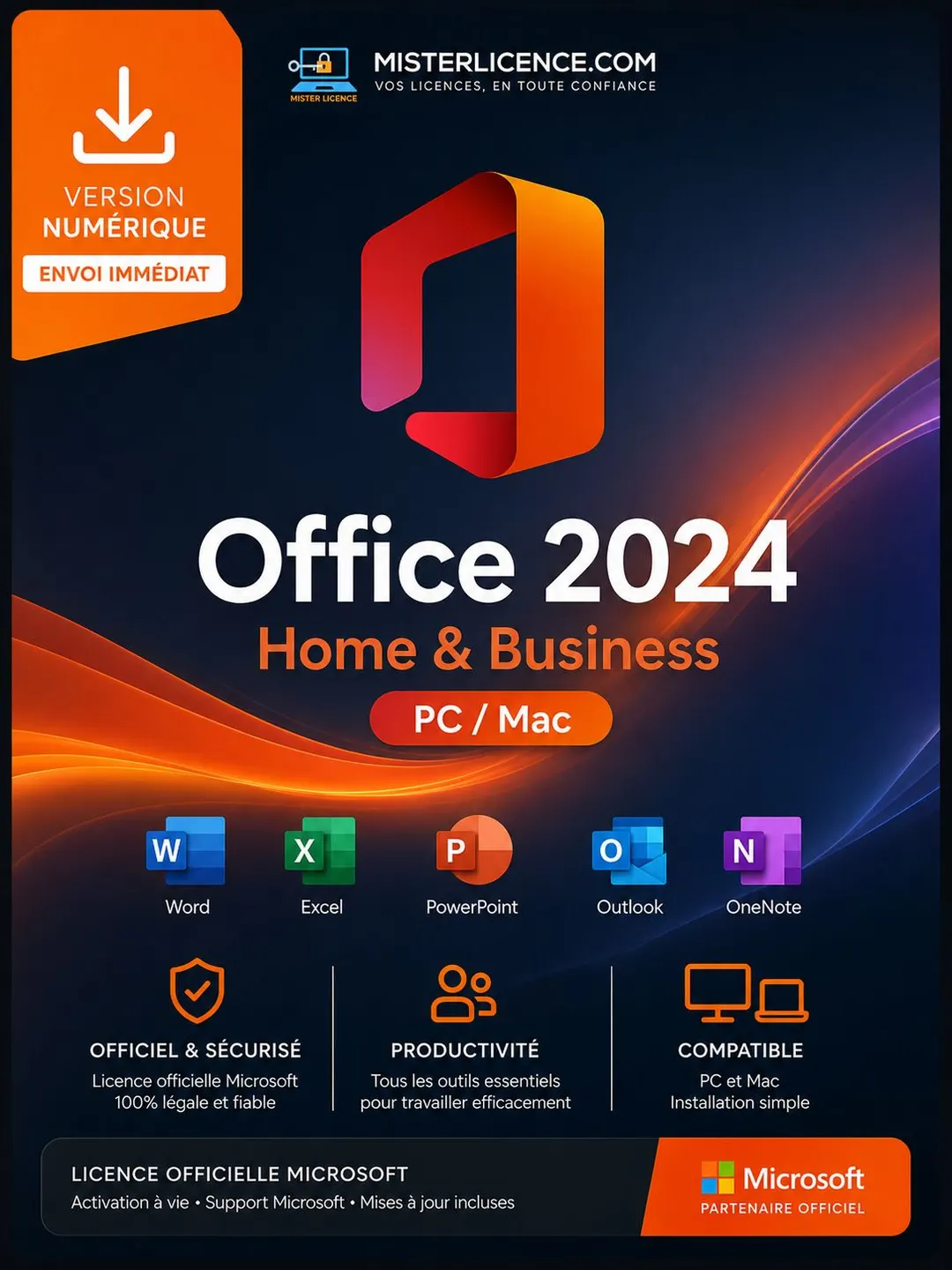 Office 2024 Home & Business- Bind- PC/MAC - Image principale du produit