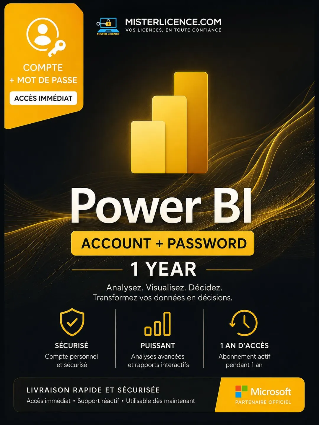 Power Bi - Compte - 1 an