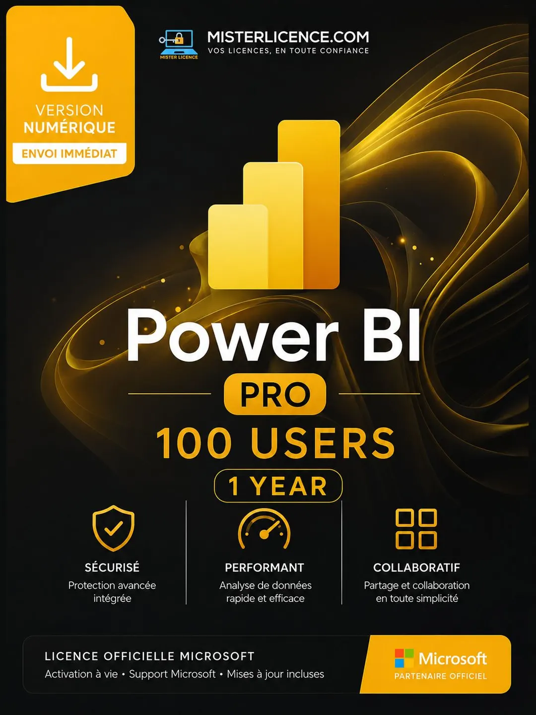 Power Bi Pro - 100 Users - 1 an