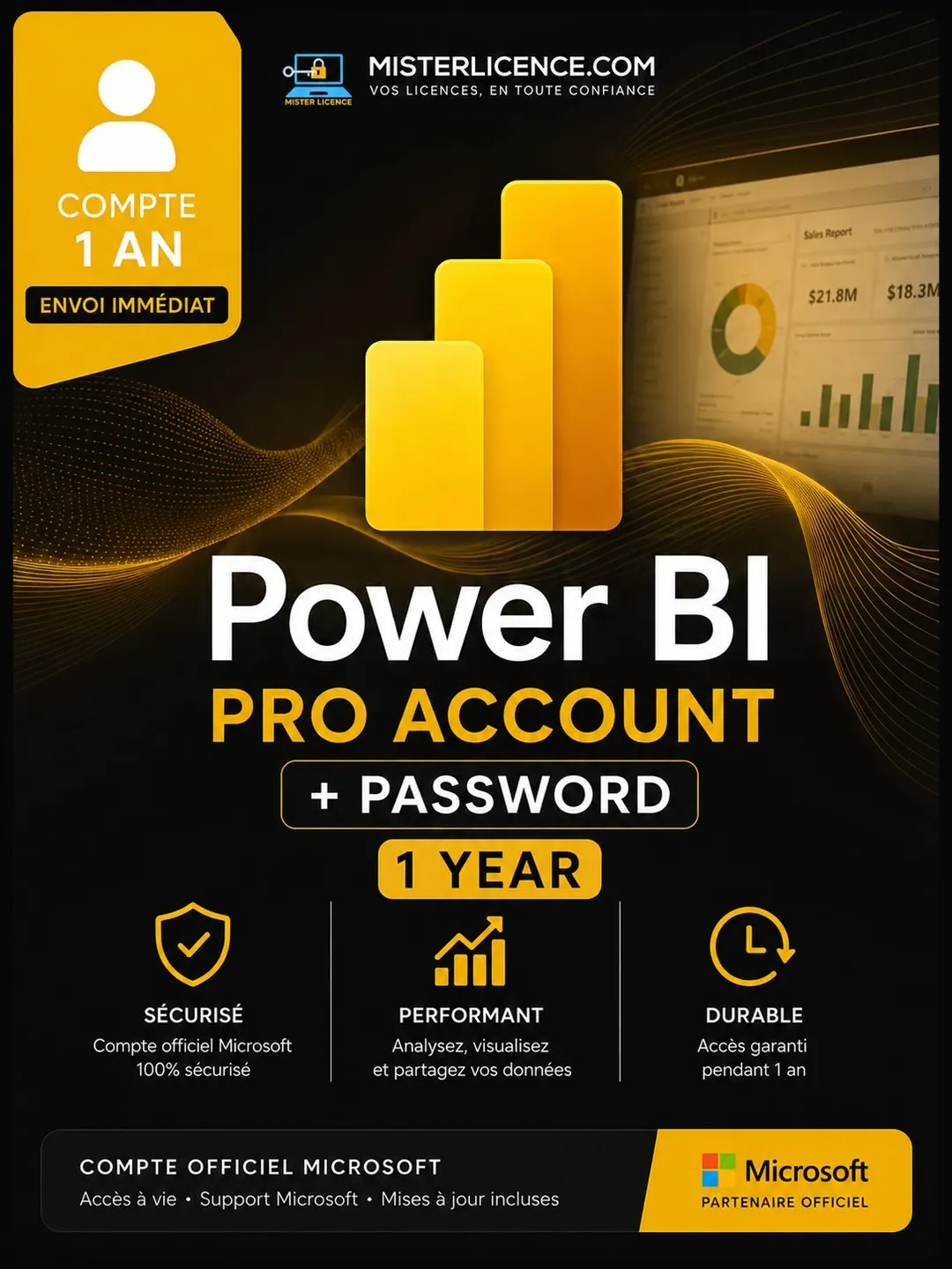 Power Bi Pro - Compte - 1 an
